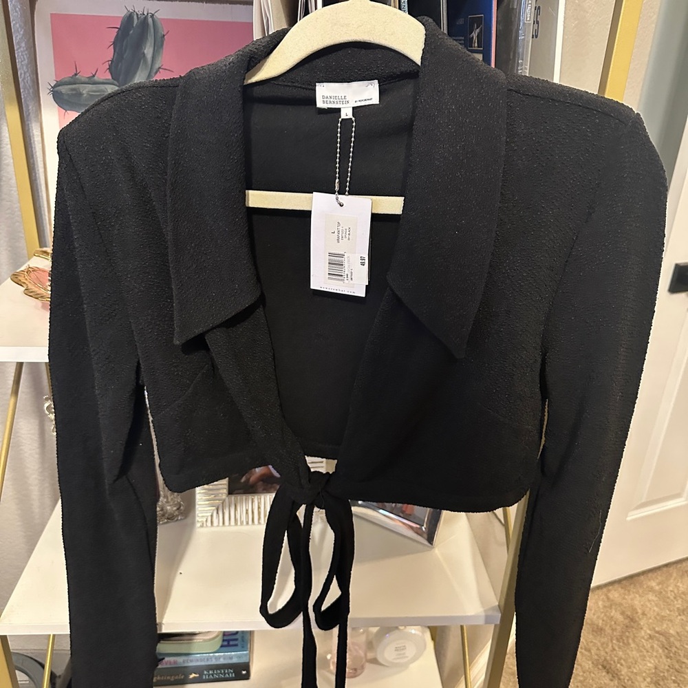 Black Cropped Jacket by Danielle Bernstein